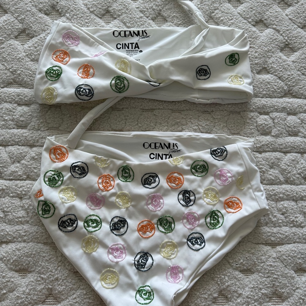 Oceanus swim suit new sz small medium white